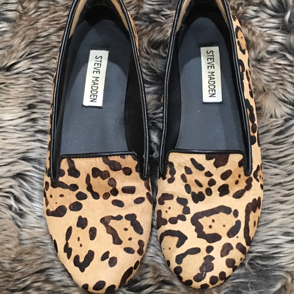 Steve Madden Leopard Print Loafers in Tan and Black